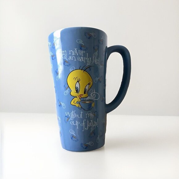 Vintage 1997 Tweety Bird & Sylvester The Cat Double Sided Mug Looney Tunes‎ W.B. - Picture 1 of 7